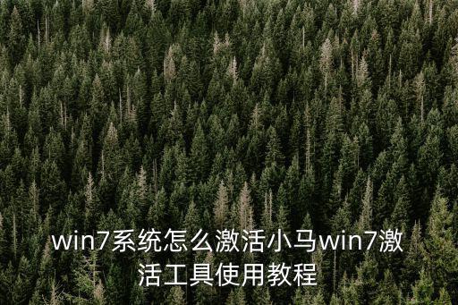 win7系統怎么激活小馬win7激活工具使用教程