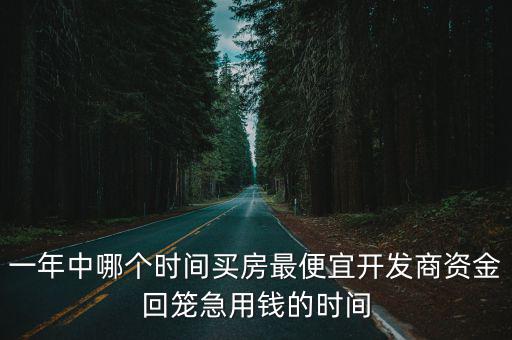 一年中哪個時間買房最便宜開發商資金回籠急用錢的時間