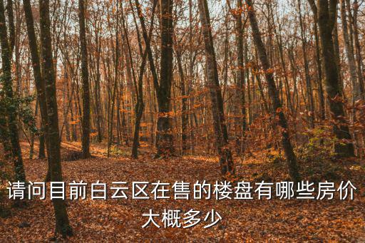 請(qǐng)問(wèn)目前白云區(qū)在售的樓盤有哪些房?jī)r(jià)大概多少