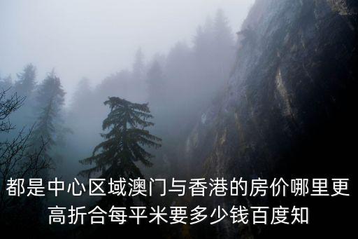 都是中心區域澳門與香港的房價哪里更高折合每平米要多少錢百度知