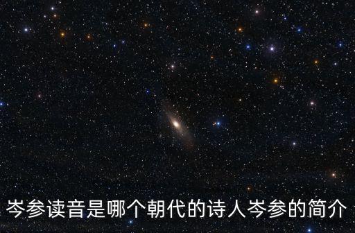 岑參讀音是哪個朝代的詩人岑參的簡介