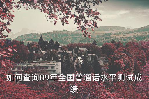 如何查詢09年全國普通話水平測試成績