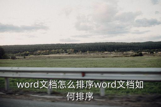 word文檔怎么排序word文檔如何排序