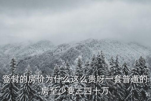登封的房價為什么這么貴呀一套普通的房至少要三四十萬
