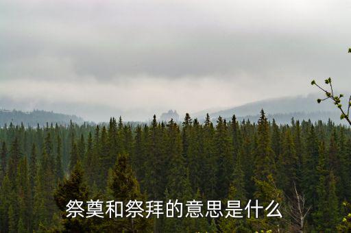祭奠和祭拜的意思是什么