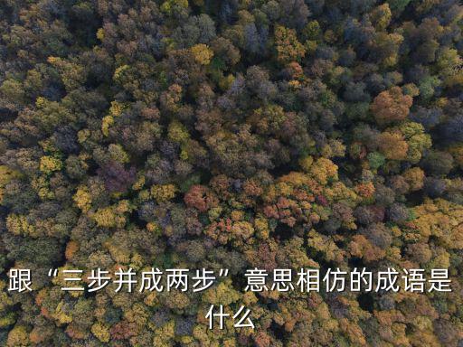 跟“三步并成兩步”意思相仿的成語是什么