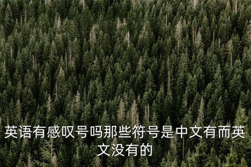 英語有感嘆號嗎那些符號是中文有而英文沒有的