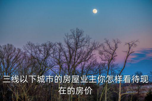 三線以下城市的房屋業(yè)主你怎樣看待現(xiàn)在的房價(jià)
