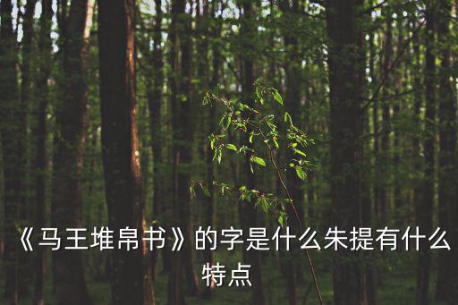 《馬王堆帛書》的字是什么朱提有什么特點(diǎn)