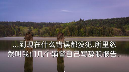 ...到現(xiàn)在什么錯誤都沒犯,所里忽然叫我們幾個輔警自己寫辭職報告...