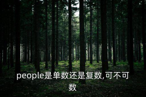 people是單數還是復數,可不可數