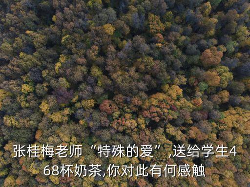 張桂梅老師“特殊的愛(ài)”,送給學(xué)生468杯奶茶,你對(duì)此有何感觸