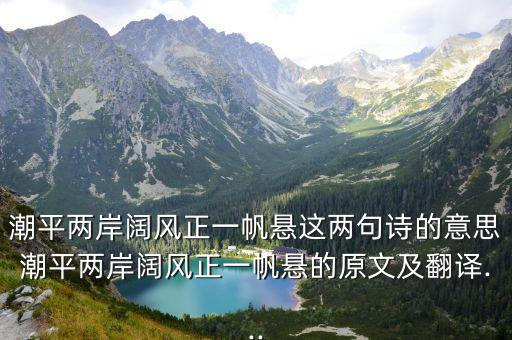 潮平兩岸闊風正一帆懸這兩句詩的意思潮平兩岸闊風正一帆懸的原文及翻譯...