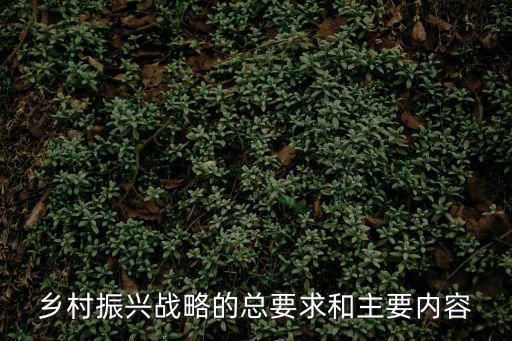 鄉村振興戰略的總要求和主要內容
