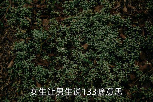 女生讓男生說133啥意思