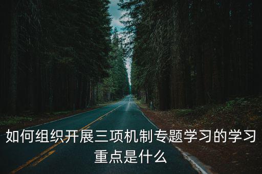 三項學(xué)習(xí),如何組織開展三項機制專題學(xué)習(xí)?