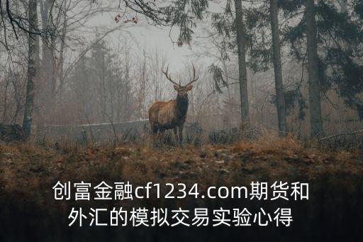 創富金融cf1234.com期貨和外匯的模擬交易實驗心得