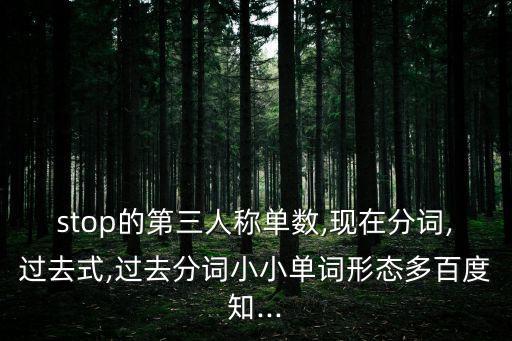 stop的第三人稱單數(shù),現(xiàn)在分詞,過去式,過去分詞小小單詞形態(tài)多百度知...