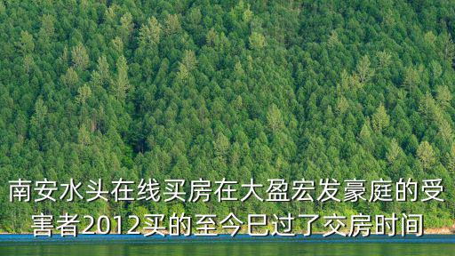 南安水頭在線買房在大盈宏發(fā)豪庭的受害者2012買的至今巳過了交房時間
