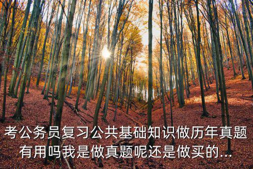 考公務員復習公共基礎知識做歷年真題有用嗎我是做真題呢還是做買的...