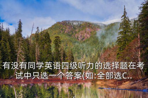 四級聽力答案,大學英語四級聽力ab卷答案不一樣嗎?