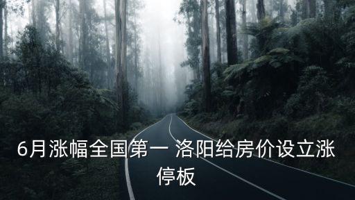 6月漲幅全國第一 洛陽給房價設立漲停板