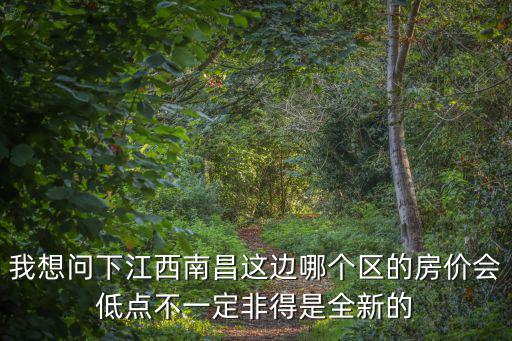 我想問下江西南昌這邊哪個區的房價會低點不一定非得是全新的