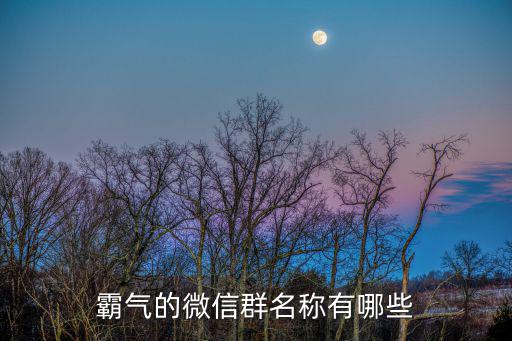 霸氣的微信群名稱有哪些