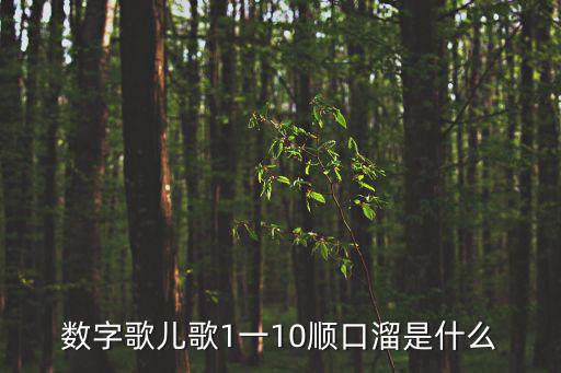 數(shù)字歌兒歌1一10順口溜是什么