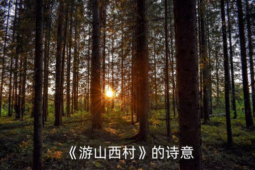 《游山西村》的詩意
