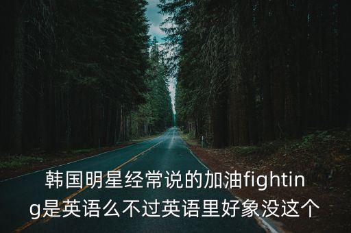韓國(guó)明星經(jīng)常說的加油fighting是英語(yǔ)么不過英語(yǔ)里好象沒這個(gè)