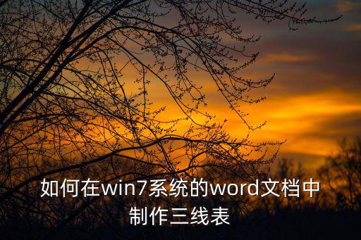 如何在win7系統的word文檔中制作三線表
