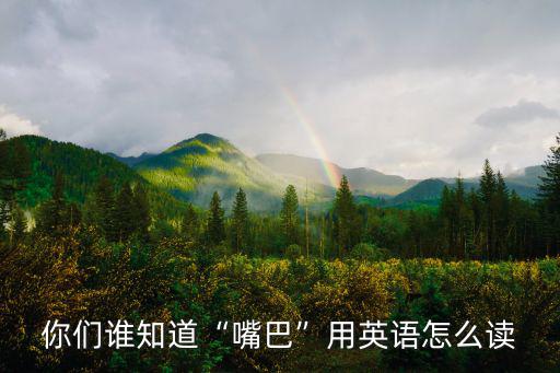 你們誰知道“嘴巴”用英語怎么讀
