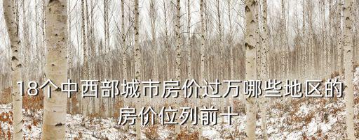 18個中西部城市房價過萬哪些地區的房價位列前十