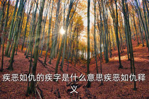 疾惡如仇的疾字是什么意思疾惡如仇釋義