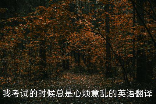 我考試的時候總是心煩意亂的英語翻譯