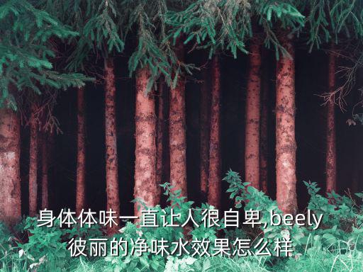 身體體味一直讓人很自卑,beely彼麗的凈味水效果怎么樣