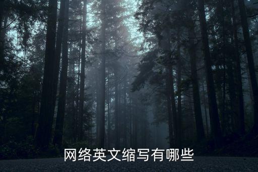 網絡英文縮寫有哪些