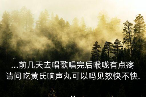 黃氏響聲丸說明書,喉嚨痛怎么辦?