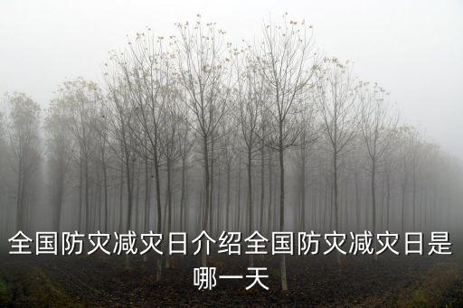 全國防災(zāi)減災(zāi)日是哪一天,全國防災(zāi)減災(zāi)日介紹