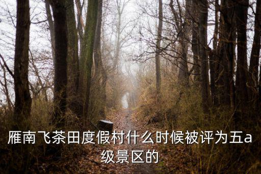 雁南飛茶田度假村,梅州雁南飛茶田度假村升級為5a級旅游景區(qū)
