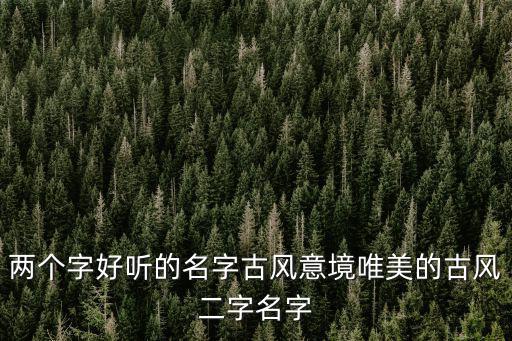兩個字好聽的名字古風意境唯美的古風二字名字