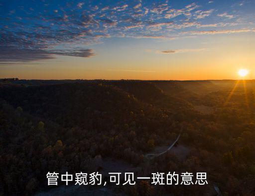 管中窺豹可見一斑,管中窺豹四個字解釋:可見一斑