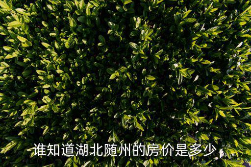 誰知道湖北隨州的房價(jià)是多少