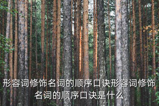 形容詞排序口訣,修飾名詞的順序口訣是什么?
