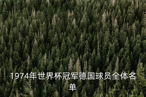 1974年世界杯冠軍德國球員全體名單
