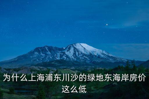 為什么上海浦東川沙的綠地東海岸房價這么低