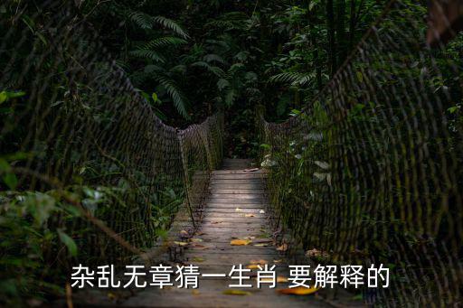 雜亂無章猜一生肖 要解釋的