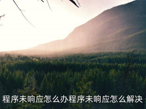 程序未響應怎么辦程序未響應怎么解決