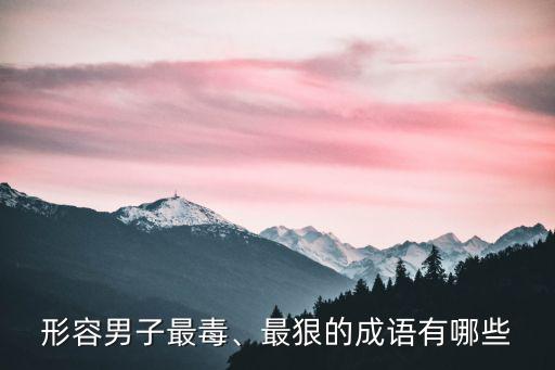 毒的成語,形容男子最毒、最狠的成語有哪些?